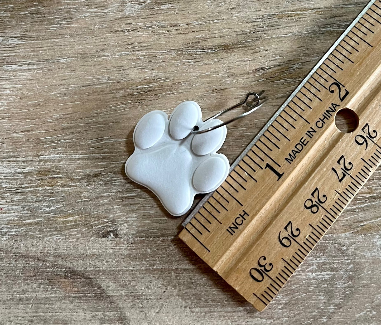 White Large Paw Hoops