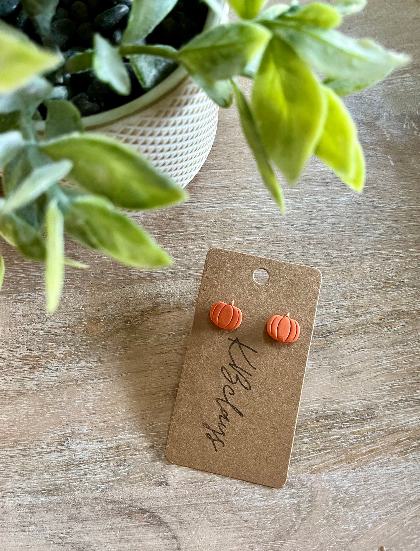 Orange Small Pumpkin Studs