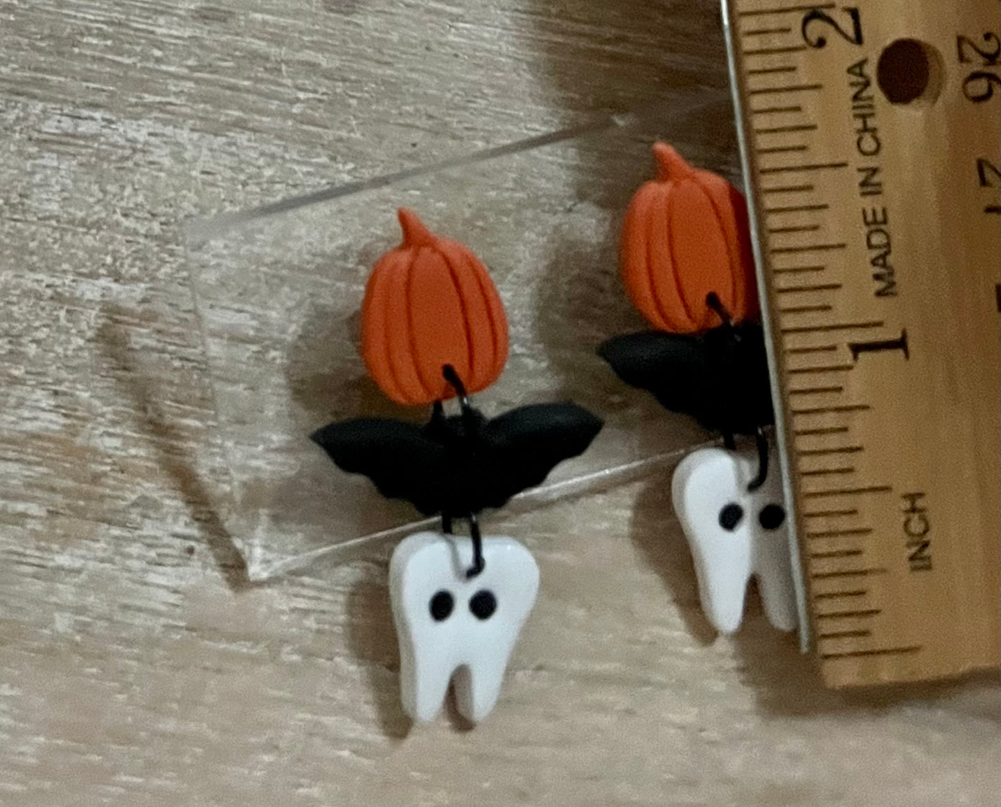 Ghost Tooth, Bat, Pumpkin Post Dangles
