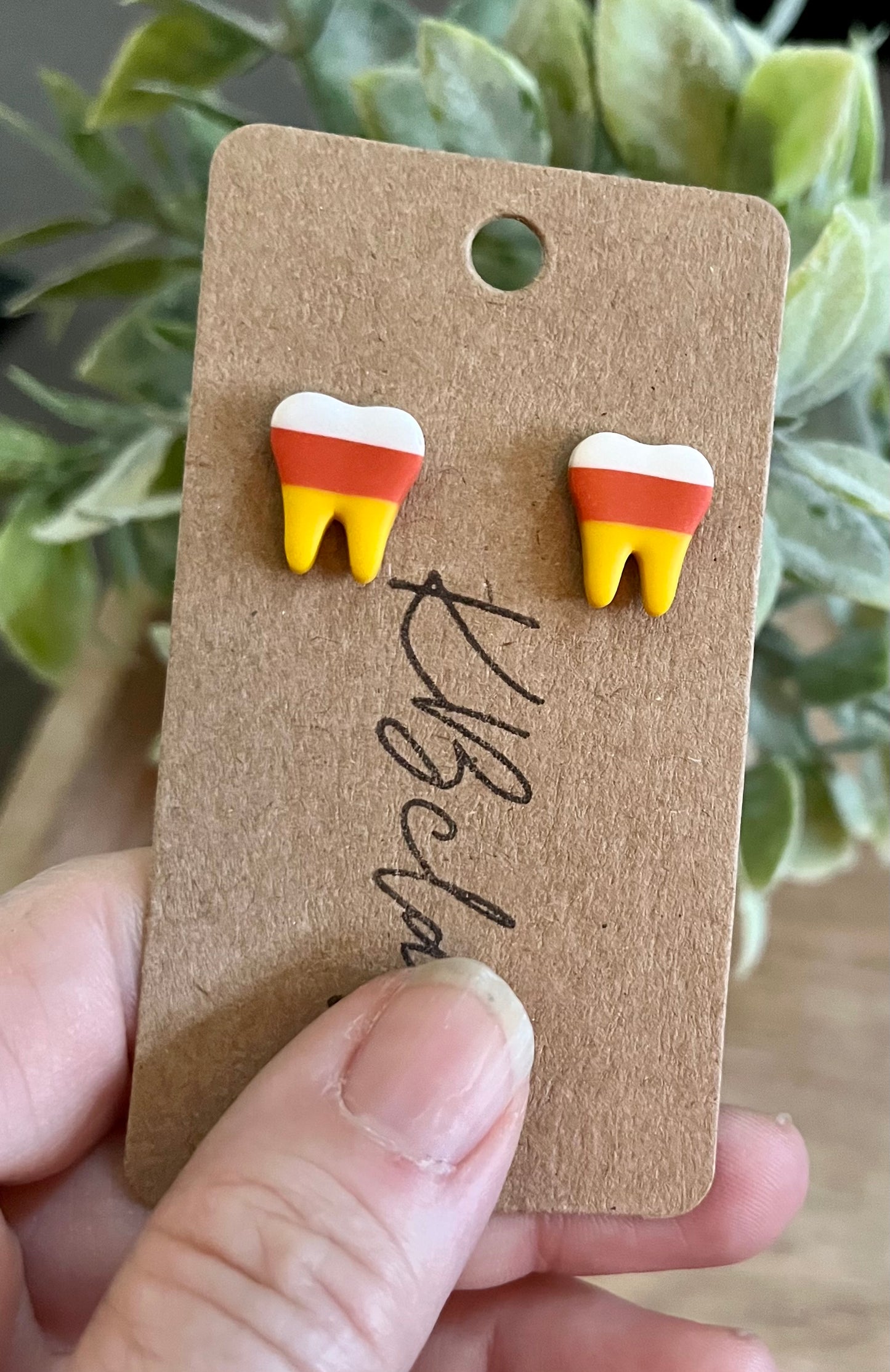 Candy Corn Tiny Tooth Studs