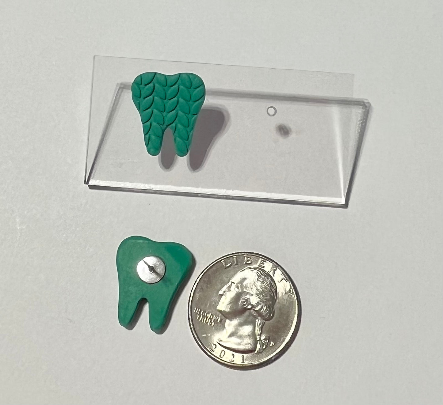 Small Green Sweater Tooth Studs