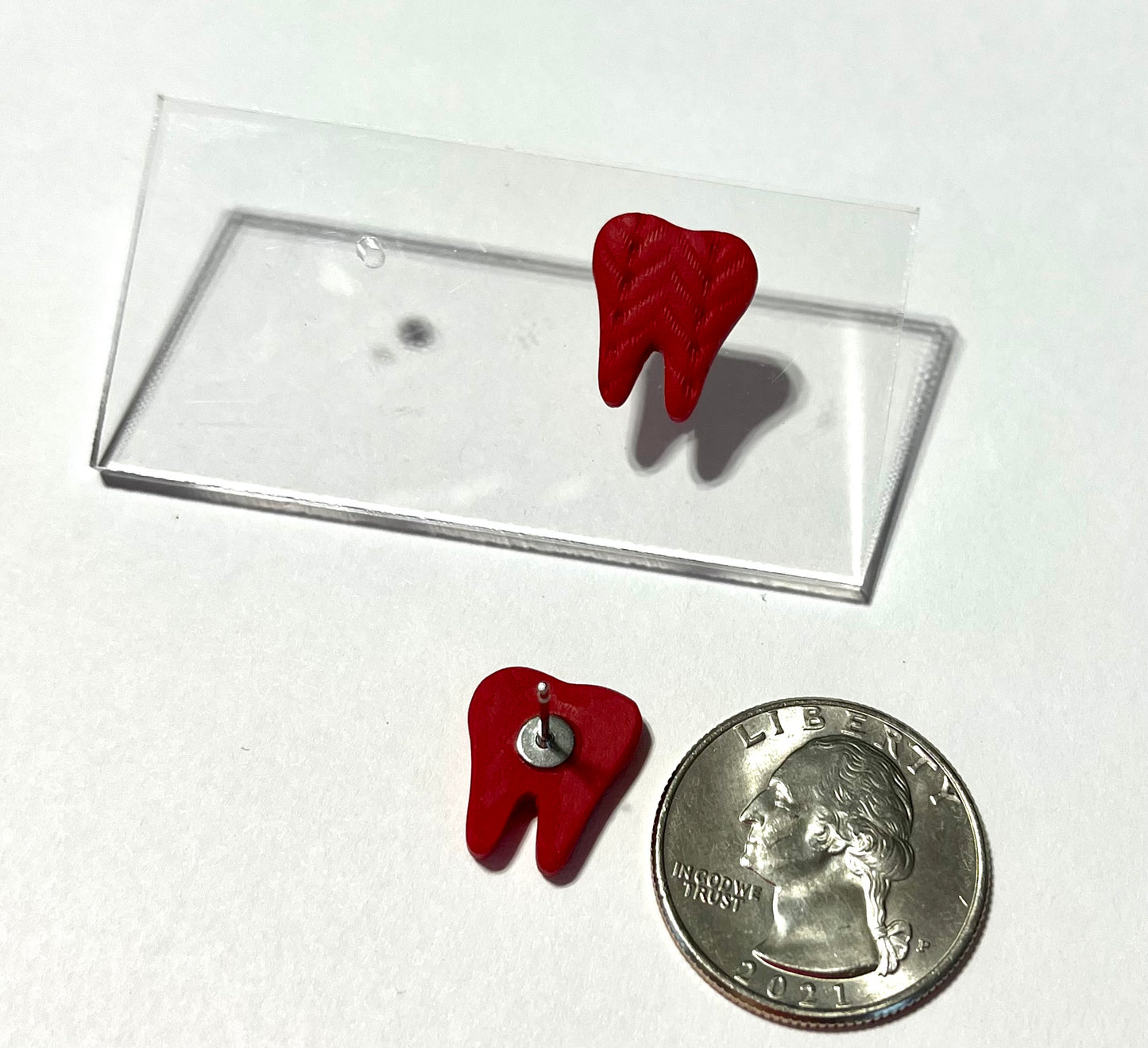 Red Tiny Sweater Tooth Studs