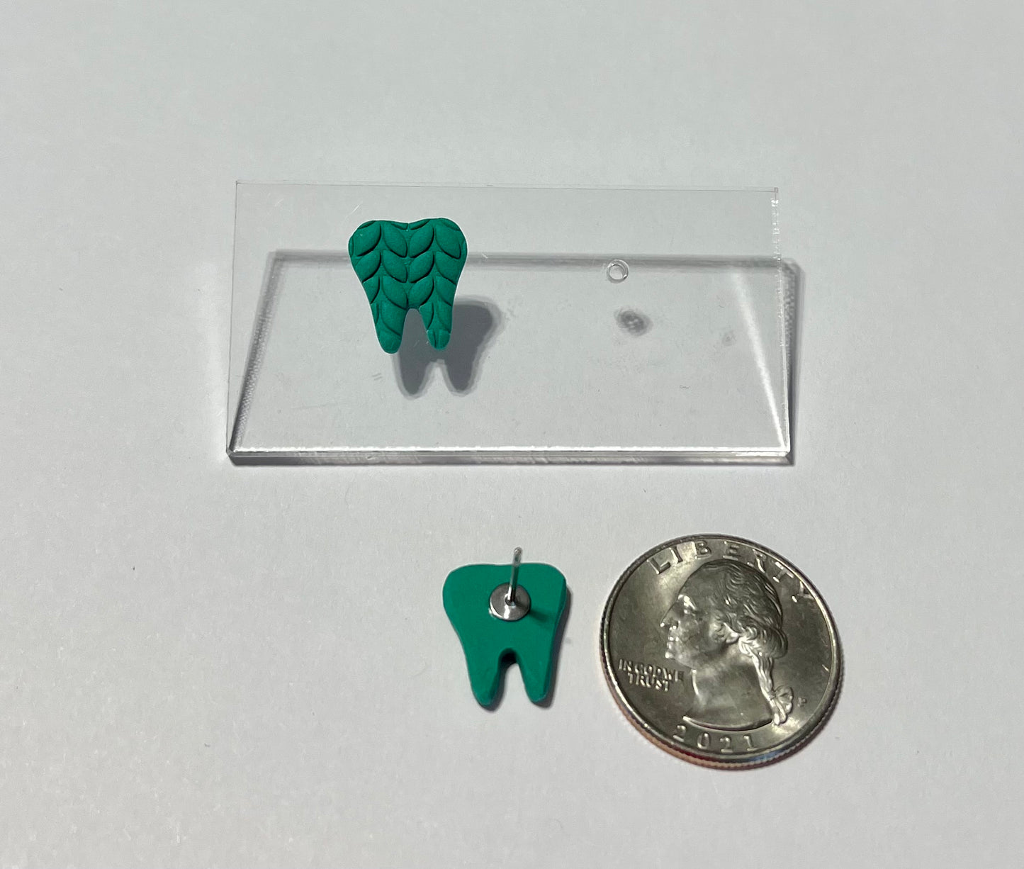 Green Tiny Sweater Tooth Studs