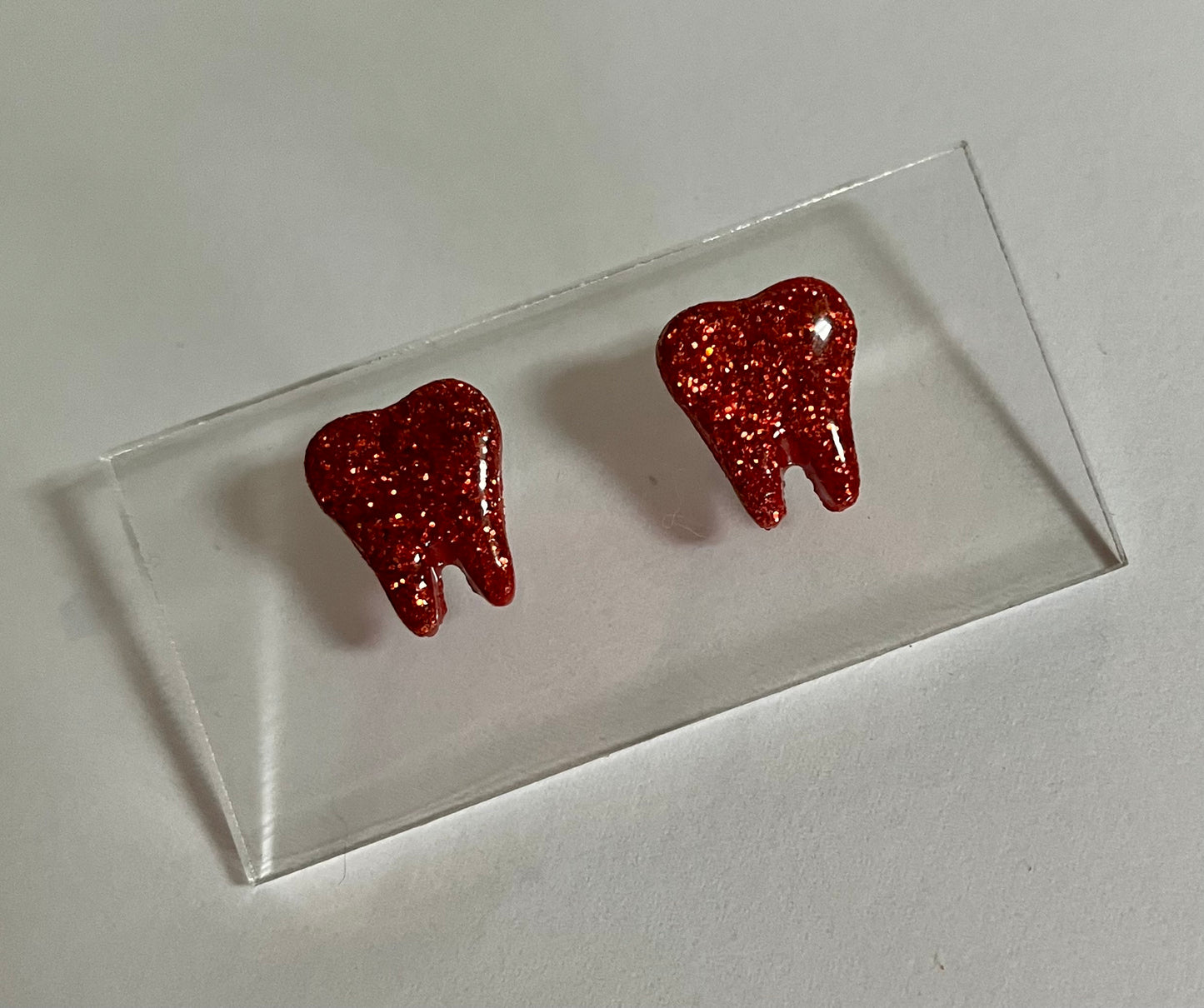 Red Glitter Tiny Studs