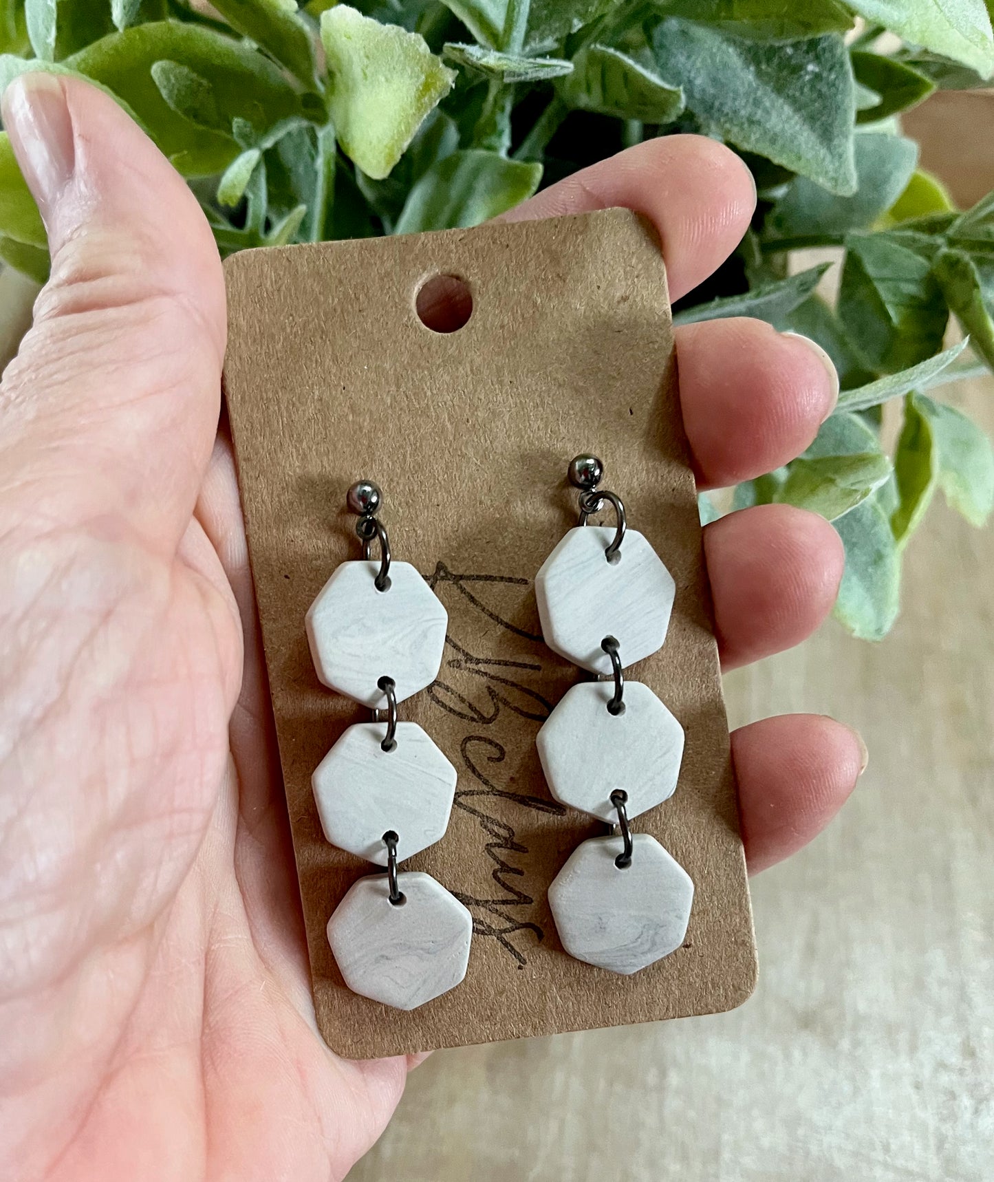 Gray Marble 3 Tier Dangles