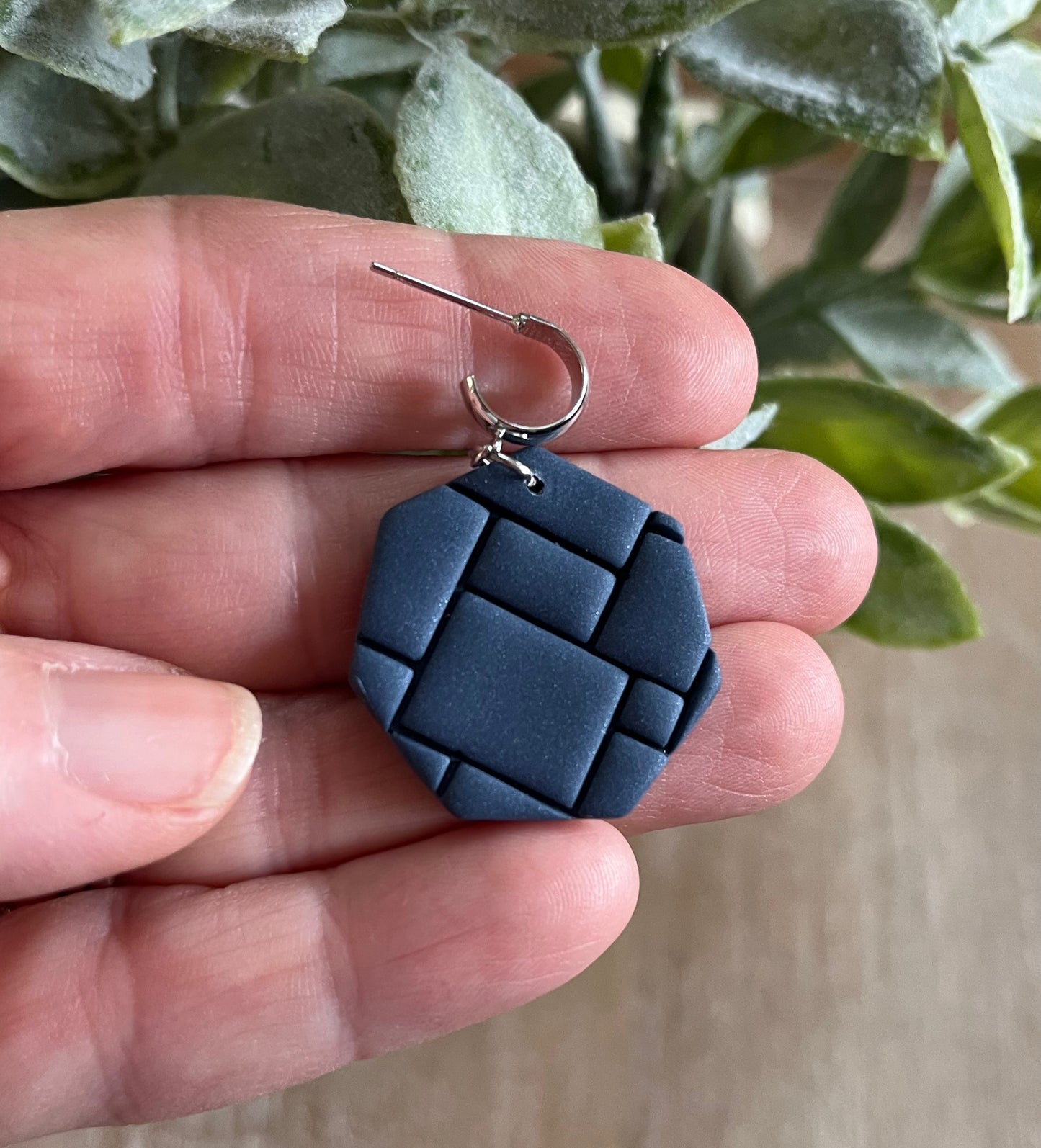 Blue Embossed Dangles