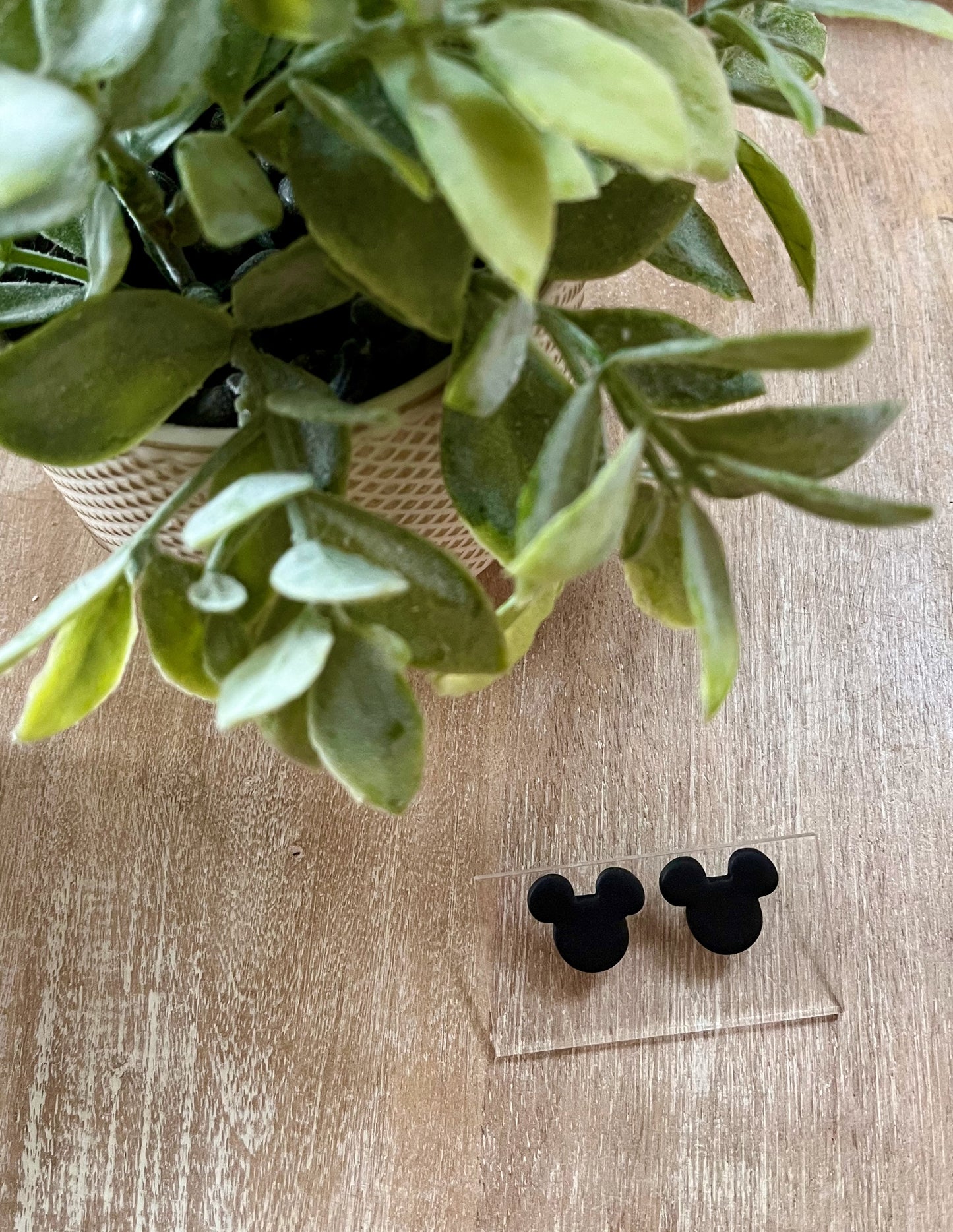 Medium Black Mouse Studs