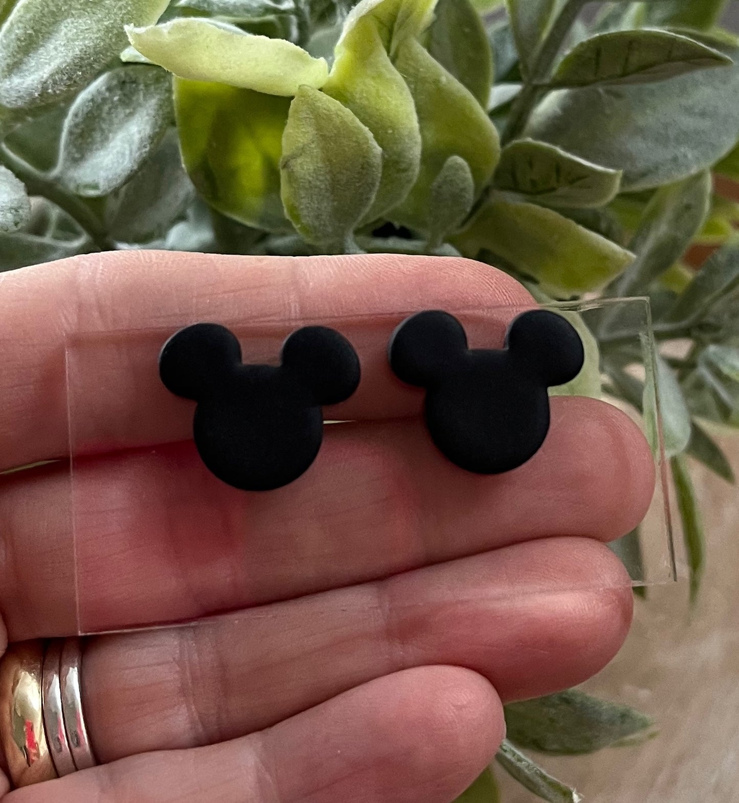 Medium Black Mouse Studs