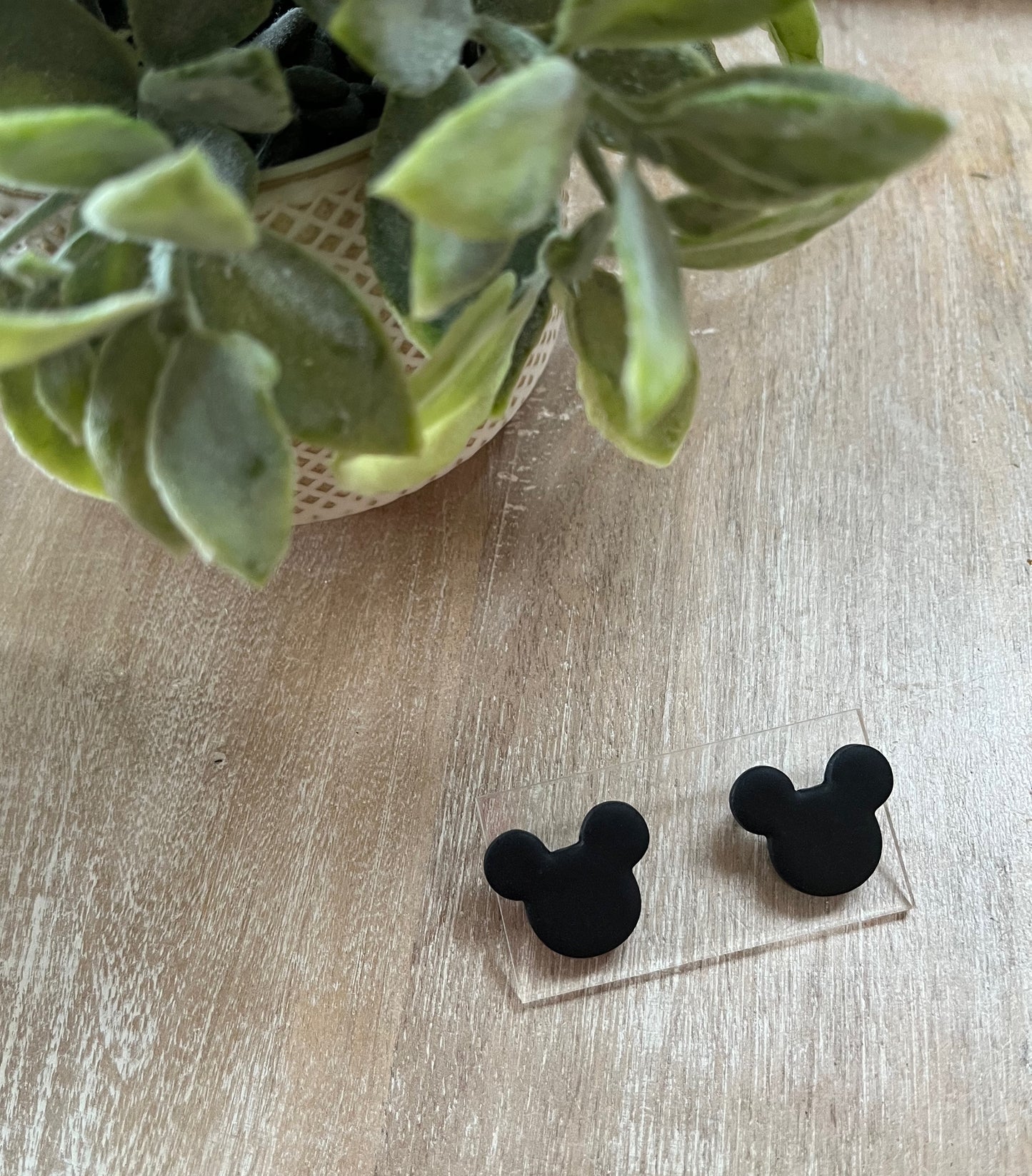 Medium Black Mouse Studs