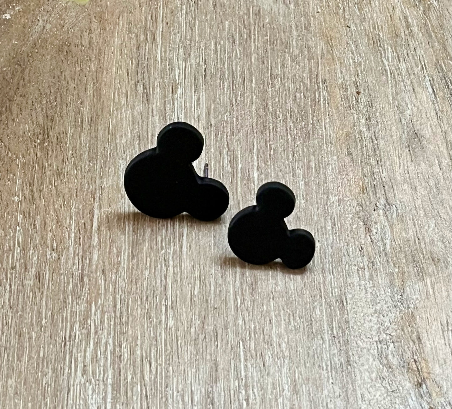 Medium Black Mouse Studs