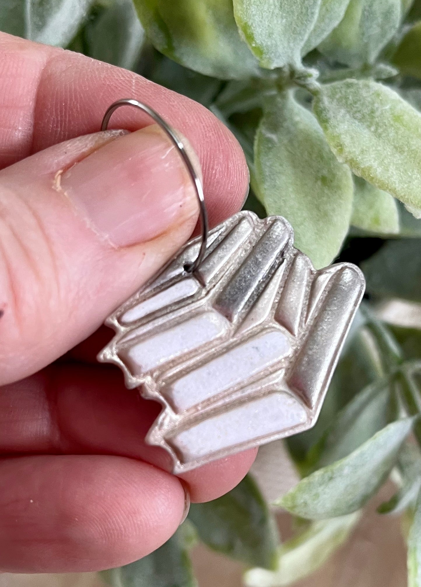 Gold and Gray Book Embossed Hoops
