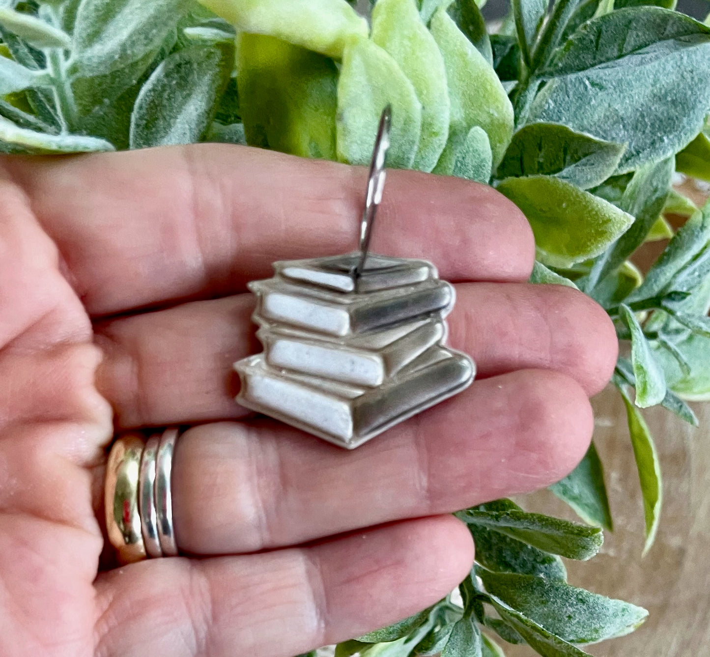 Gold and Gray Book Embossed Hoops