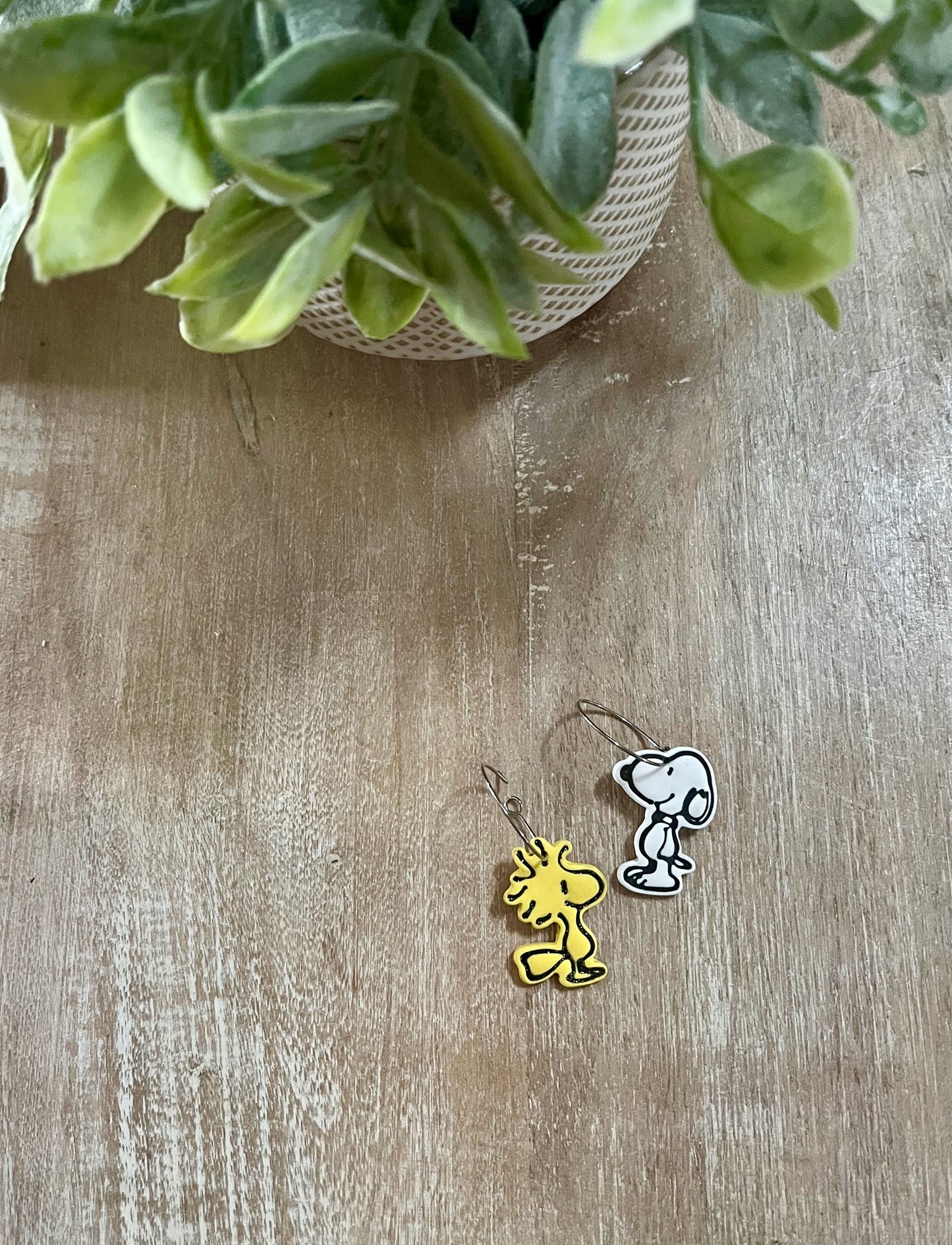 Large Pup and Yellow Bird Hoops