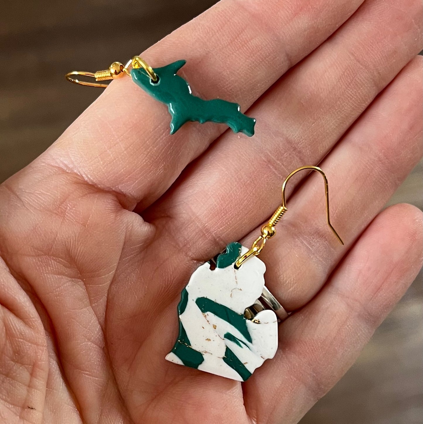 Green Marbled Upper and Lower Michigan Dangles