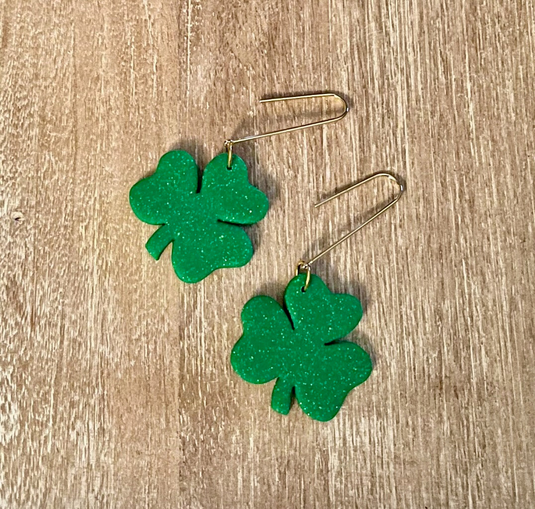 Large Shamrock Paperclip Dangles