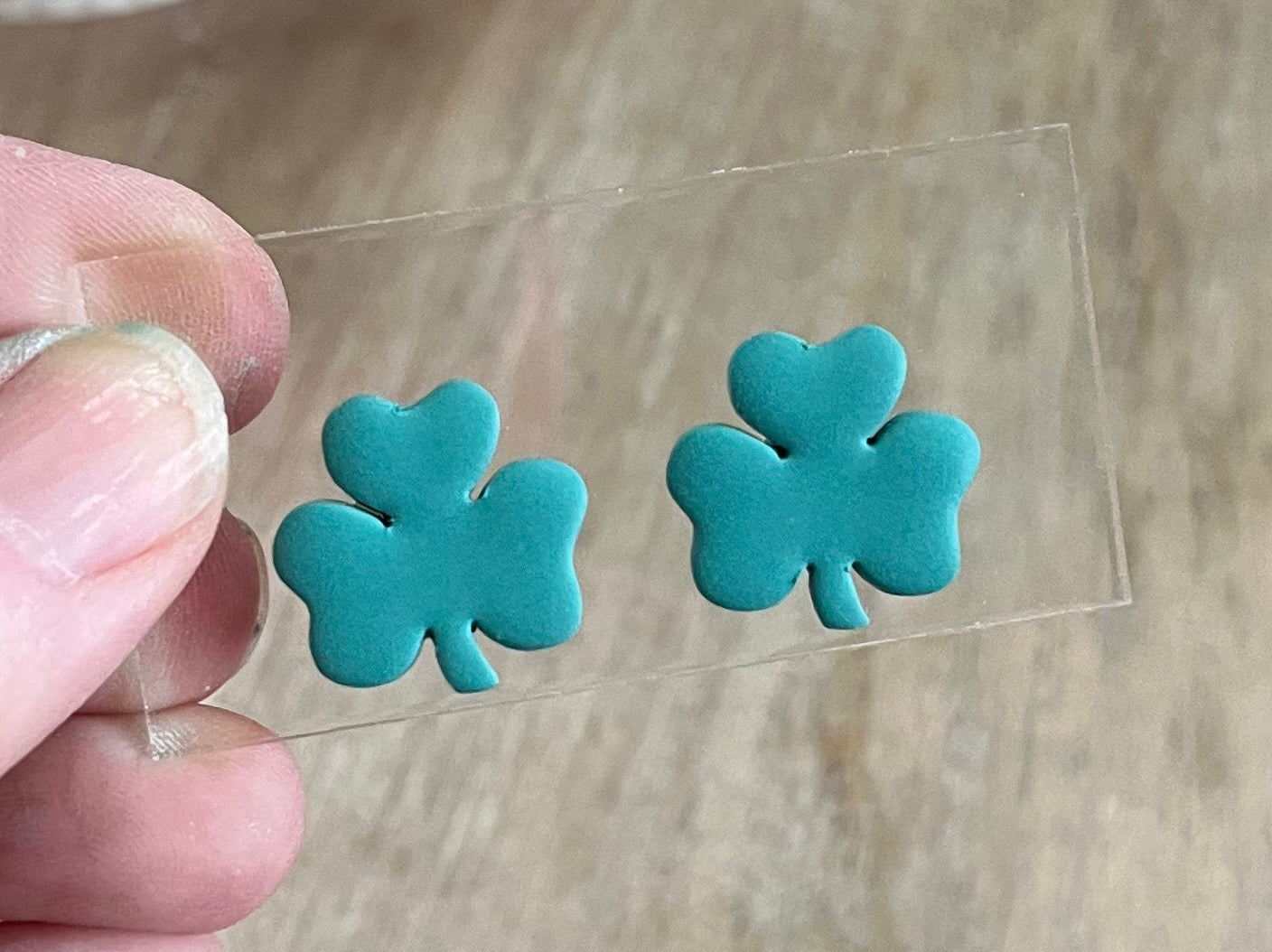 Small Green Shamrock Studs