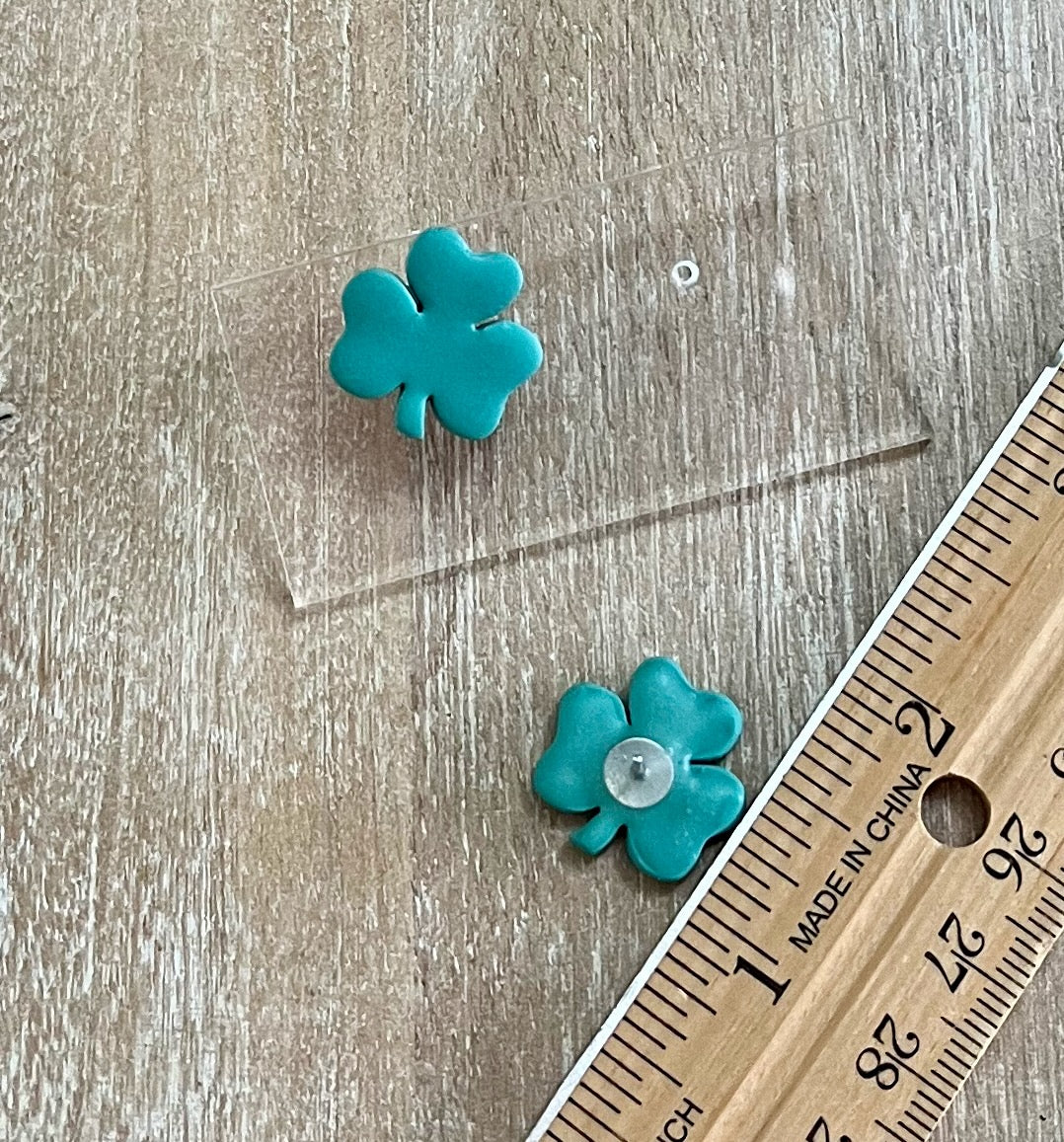 Small Green Shamrock Studs