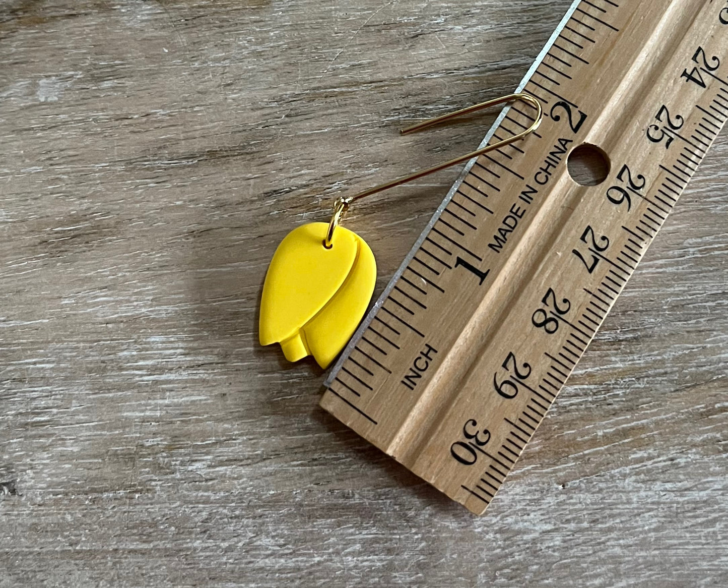 Yellow Paperclip Tulip Dangles