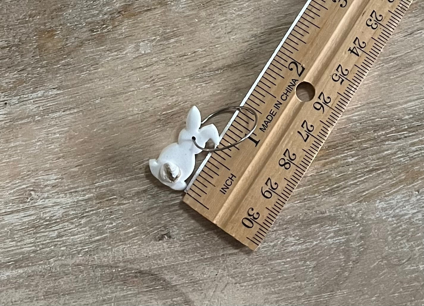 Brown Marble Tail Bunny Hoops