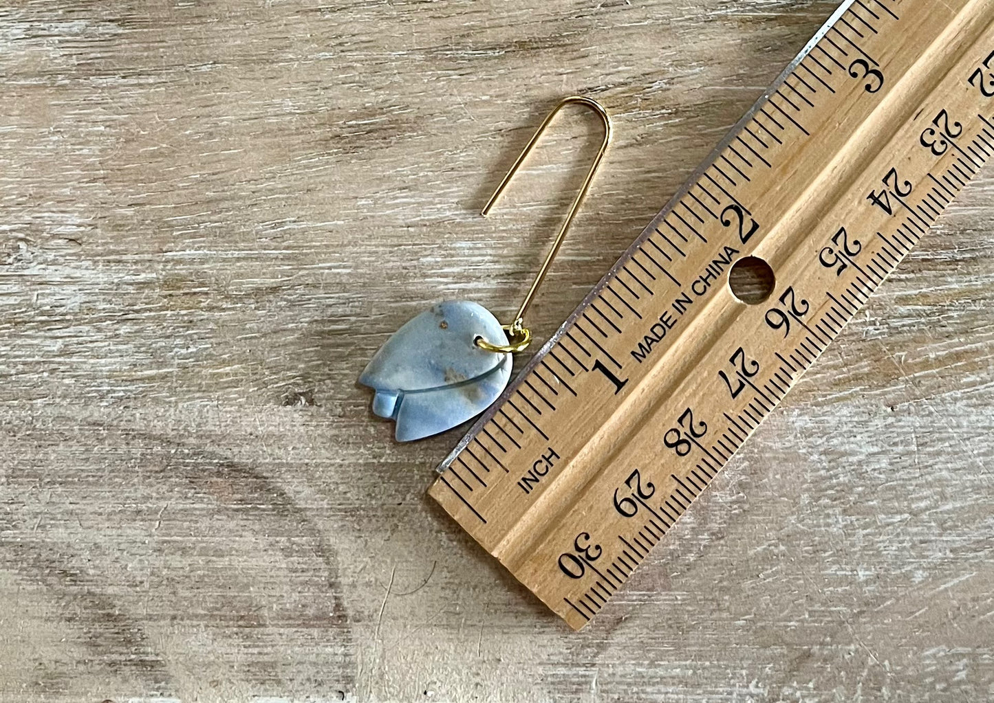 Blue Marble Tulip with Paperclip Dangle