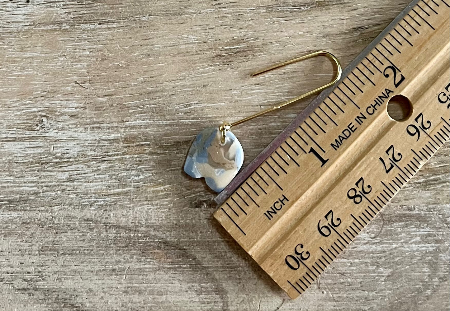 Blue Marble Extra Small Tulip Dangle