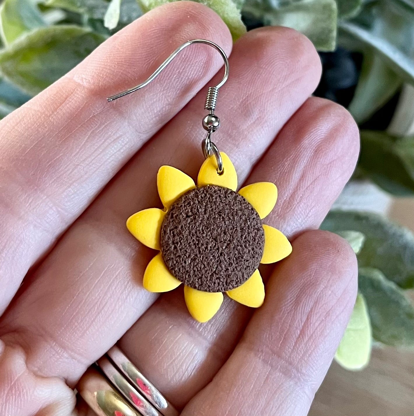 Medium Sunflower Fish Hook Dangles