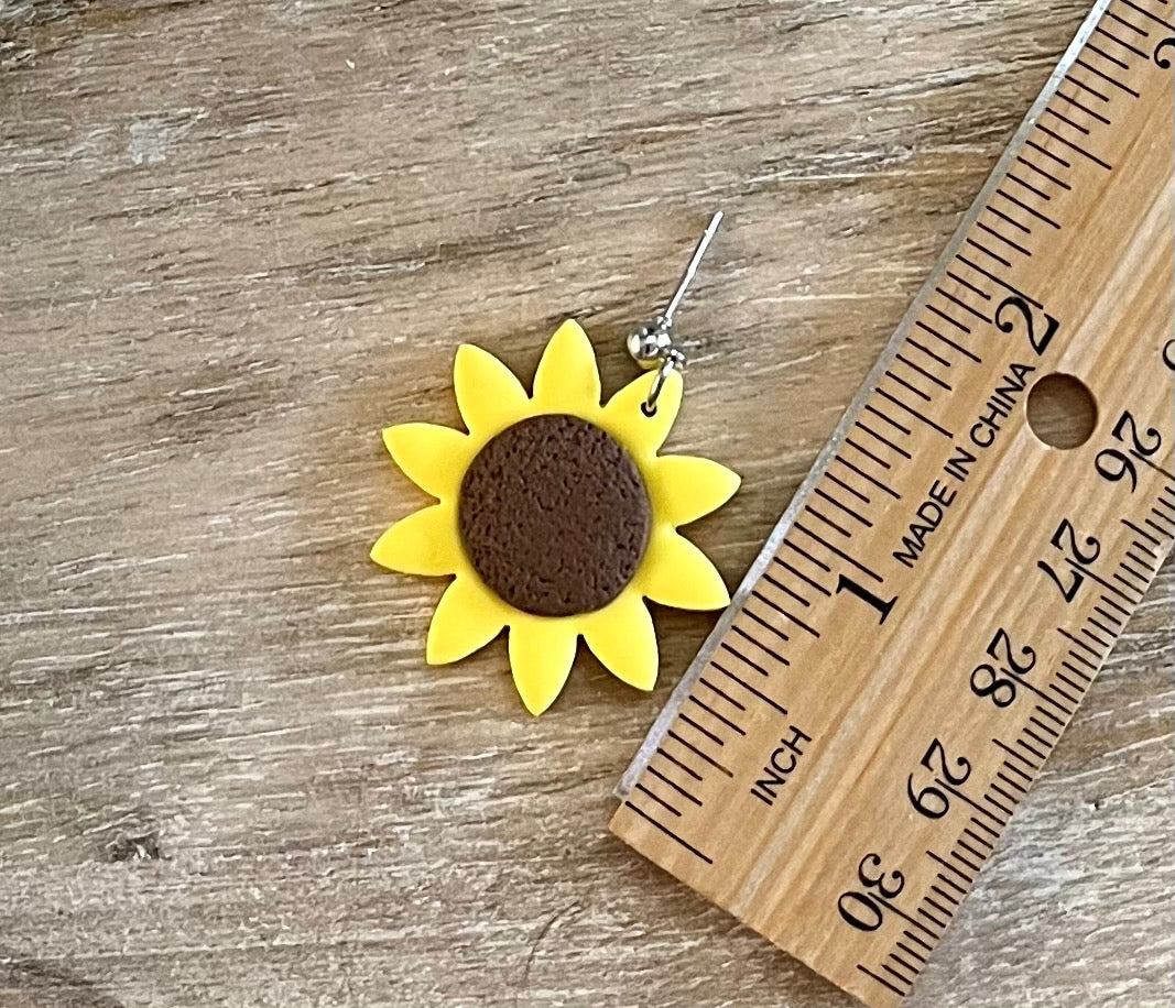 Medium Sunflower Ball Post Dangles