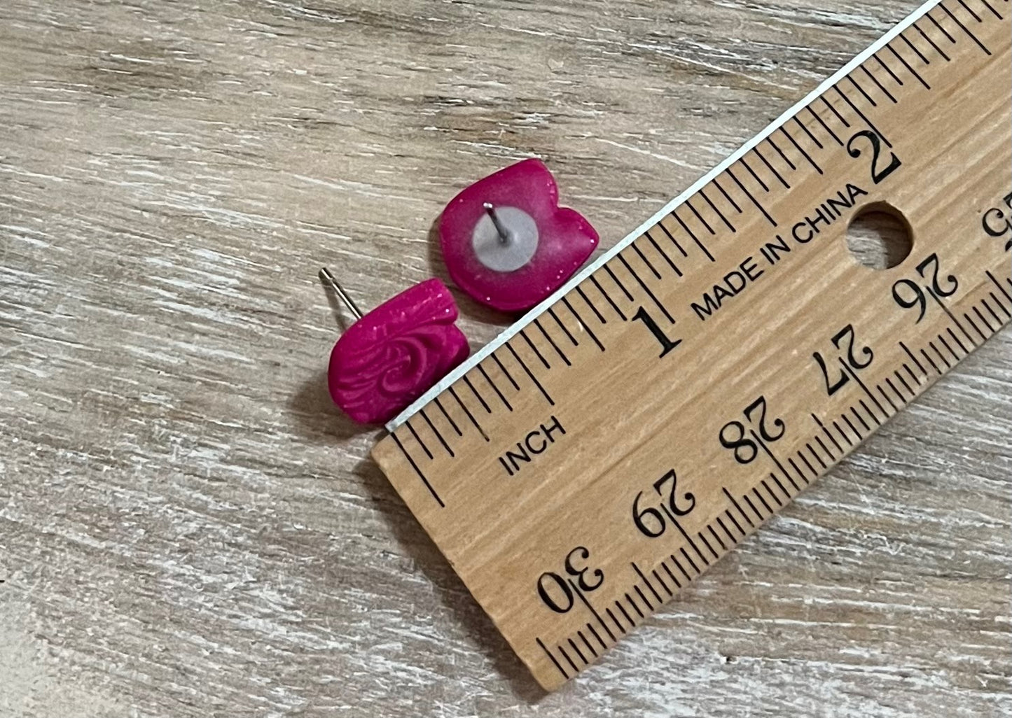 Fuchsia Pink Extra Small Tulip Studs