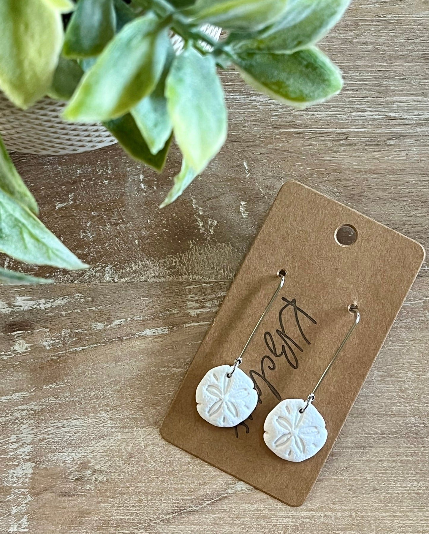 Small Sand Dollar Paperclip Dangles