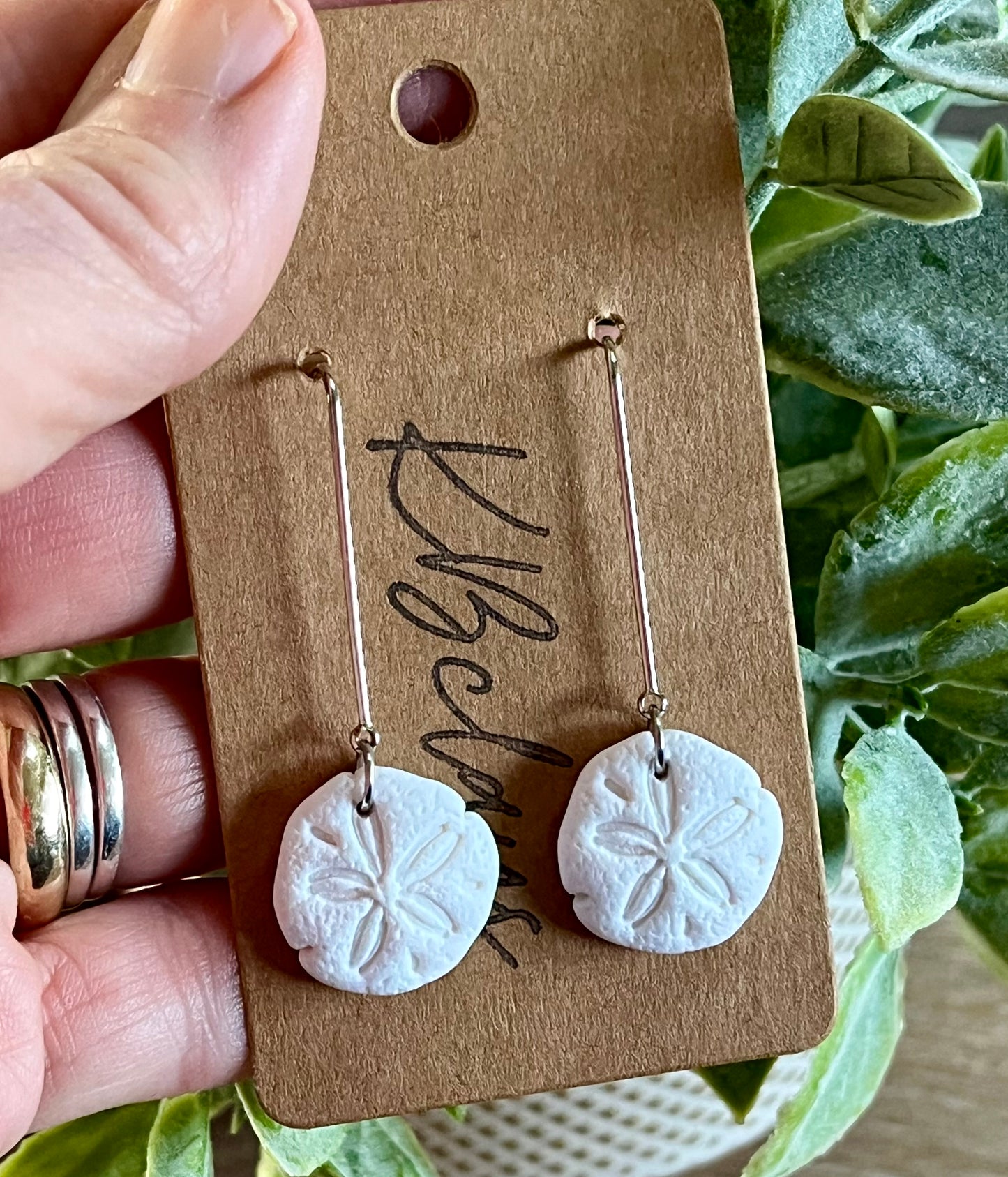 Small Sand Dollar Paperclip Dangles