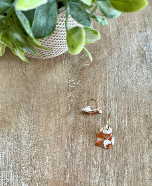 Orange Marbled Upper and Lower Michigan Hoops
