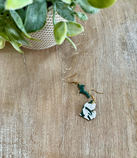 Green Marbled Upper and Lower Michigan Dangles