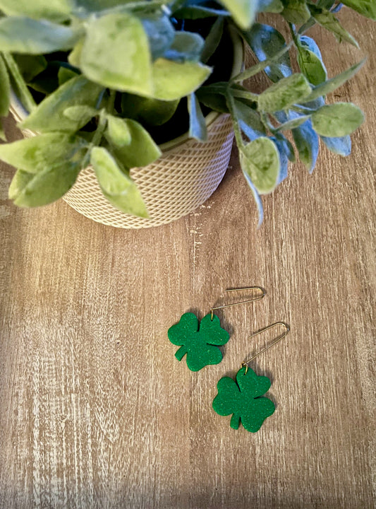 Large Shamrock Paperclip Dangles