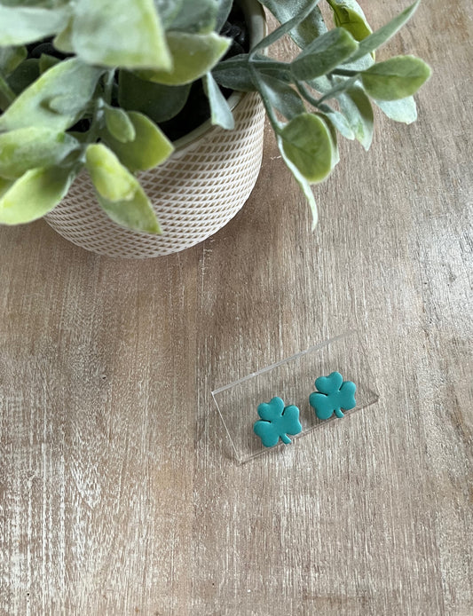 Small Green Shamrock Studs