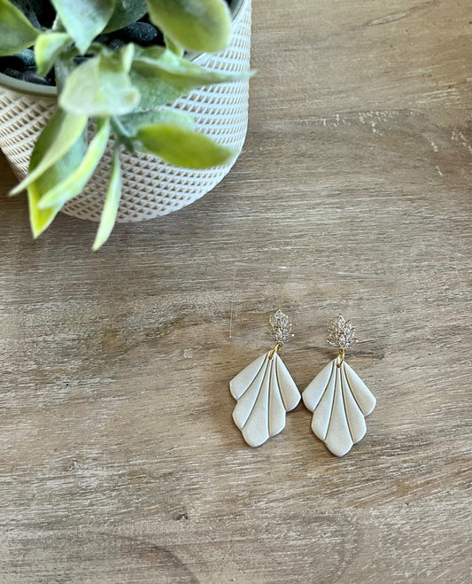 Zircon Post Scallop Dangles